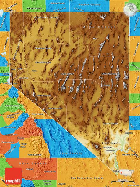 Physical Map Of Nevada County Political Outside Vrogue Co