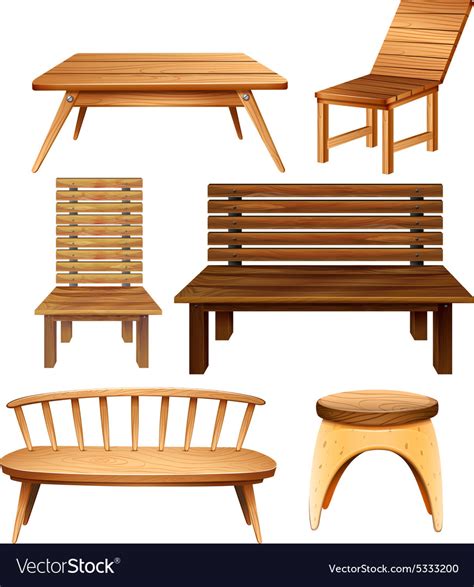 Wooden Furniture Royalty Free Vector Image Vectorstock
