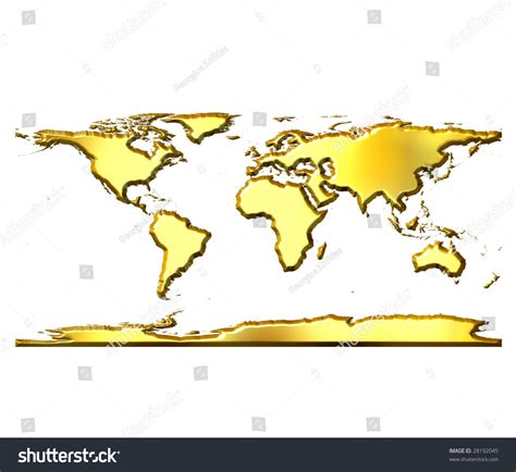 3d Golden World Map Stock Illustration 28192045 Shutterstock