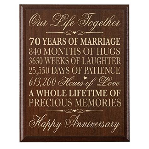 Even though 50 years together is a feat worthy of celebrating with gold, it doesn't suit every man's taste. 70th Wedding Anniversary Wall Plaque Gifts for Couple ...