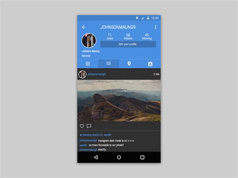 Instagram Dark Mode Concept Uplabs