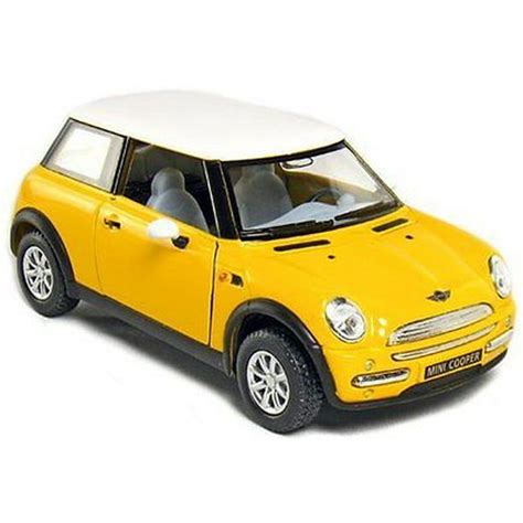 5 Kinsmart Mini Cooper Diecast Model Toy Car 128 Pull Action Yellow