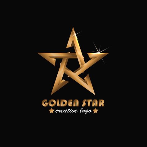 Star Logo Cut Circle Shape And Shiny Golden Colorelegantmodern