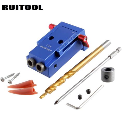 Ruitool Mini Pocket Hole Jig Kit System With Drill Bit Screwdriver For