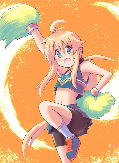 M M Koshirae Tsurugi Original Highres 1girl Ahoge Arm Up Armpits Bike Shorts Blonde