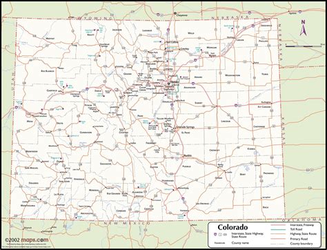 Colorado Wall Map With Counties By Mapsales