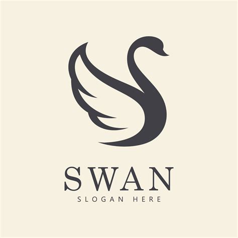 Swan Logo Vector Abstract Minimalist Logo Icon Swan 11025020 Vector