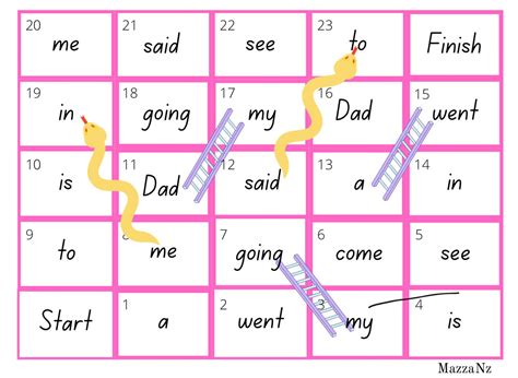 Sight Word Snakes And Ladders Literacy Etsy