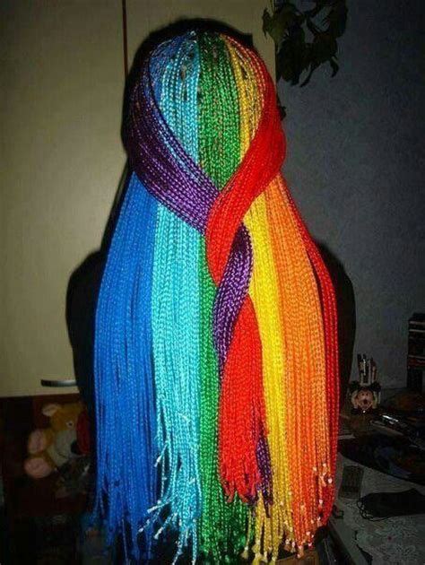 Rainbow Braids Pride And Equality Rainbow Braids Hair Styles Big