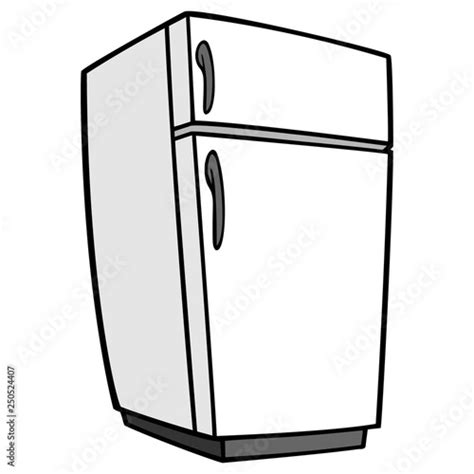 Refrigerator A Vector Cartoon Illustration Of A Home Kitchen