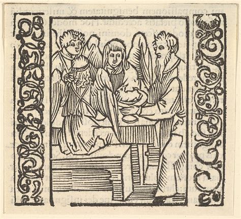 angels served at a table illustration from speculum passionis 1507 1507