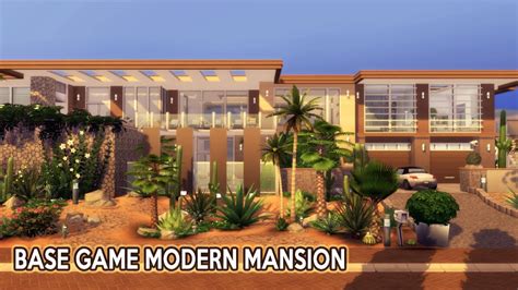 Base Game Modern Mansion The Sims 4 Speed Build Youtu