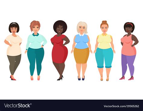 Cartoon Happy And Smiling Plus Size Woman Vector Image