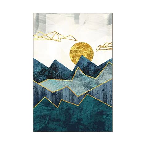 Wall Art Painting Geometric Mountain Landscape Canvas Abstract