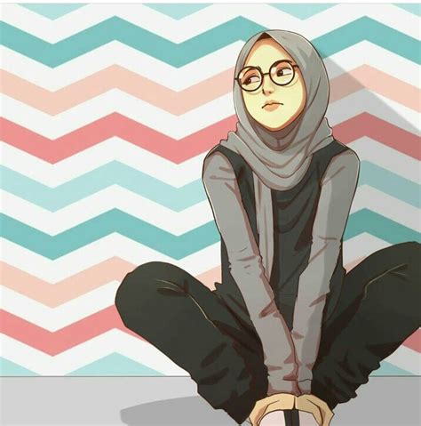 Anime Hijab Fan Art Gambar Kartun Keren Perempuan Tomboy Cover Riset