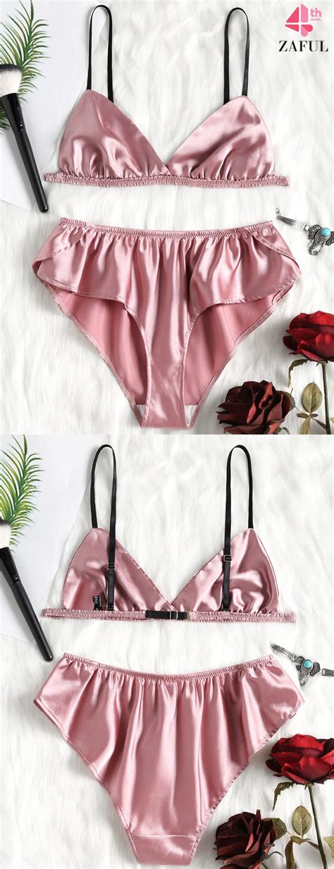 Satin Bra And Panty Lingerie Set So Soft So Shiny Lustrous Satin Is