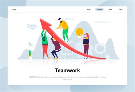 Teamwork Modern Flat Design Concept 260857 Vector Art At Vecteezy