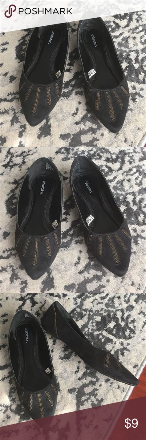 Xhilaration Black Flats With Zipper Size 75 Black Flats Flat Shoes