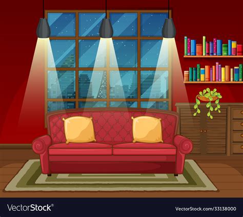 Living Room Background Scene Royalty Free Vector Image