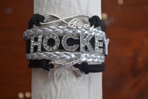 Hockey Charm Bracelet, Hockey Mom, Hockey Bracelet, Hockey Gift, Hockey Jewelry, Infinity 