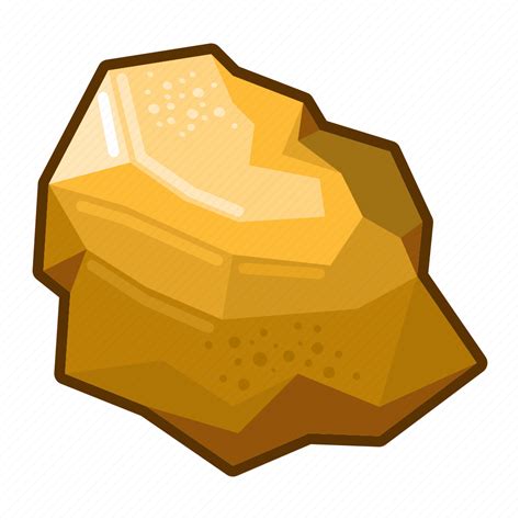 Stone Gold Ore Rock Cartoon Icon Download On Iconfinder