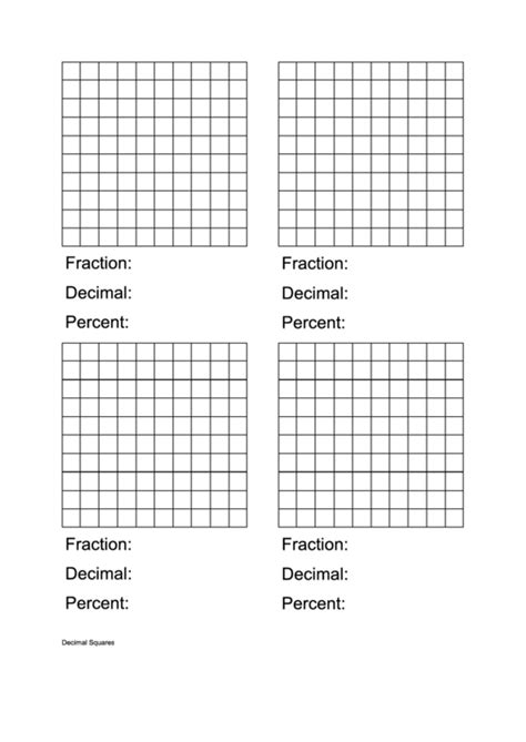 Decimal Squares Template Printable Pdf Download