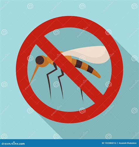 No Mosquito Sign Icon Flat Style Stock Vector Illustration Of