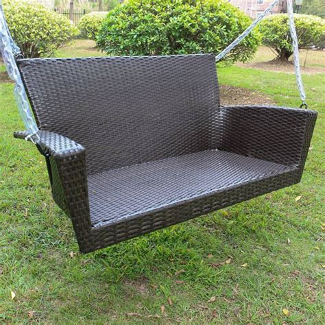 International Caravan Chelsea Contemporary Resin Wicker Porch Swing