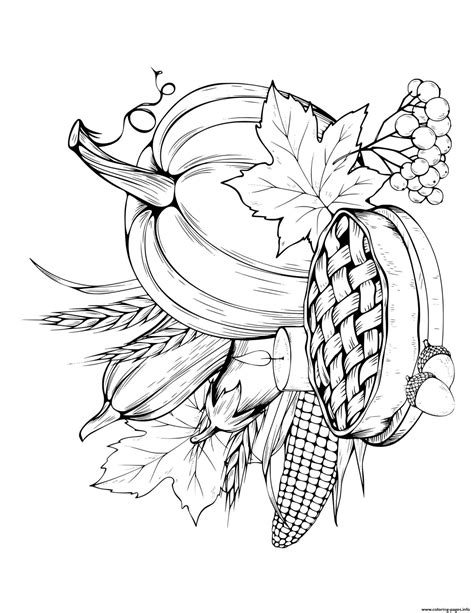 Fall Harvest Coloring Pages Sketch Coloring Page