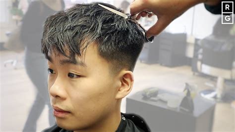 Textured Fringe Fade Haircut For Asian Hair Asian Mens Hairstyle YouTube