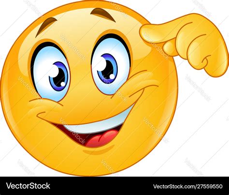 Pointing To Forehead Emoticon Royalty Free Vector Image
