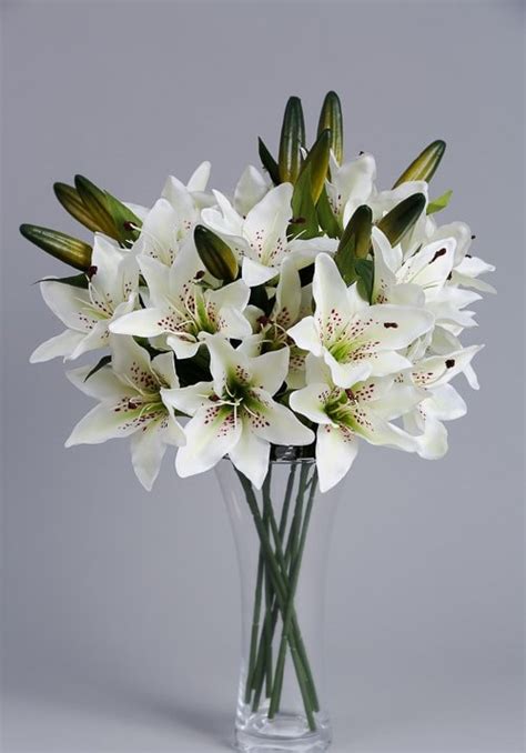 Luxury Artificial White Lilies Simply White Lily Blueberry Street