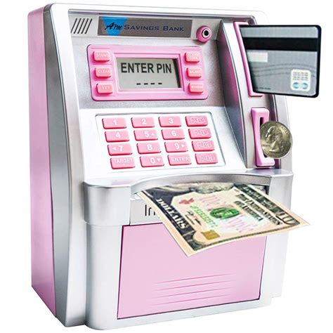 Buy 2024 Upgraded Atm Saving Bank Machine For Kids Adults With Card Atm