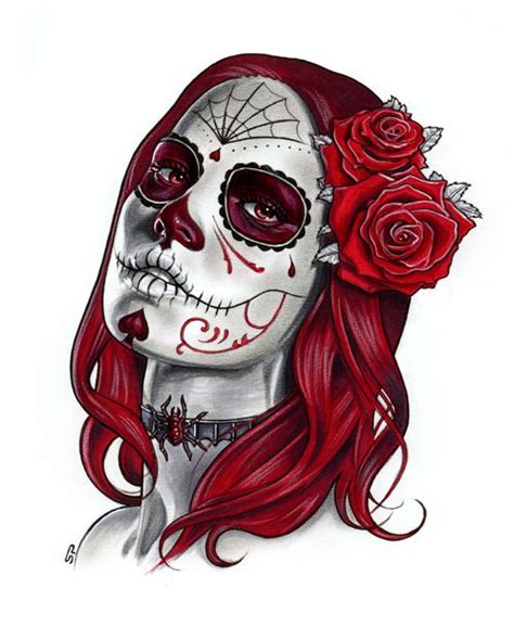 Dia De Los Muertos Sketch A By S Von P On Deviantart Skull Girl