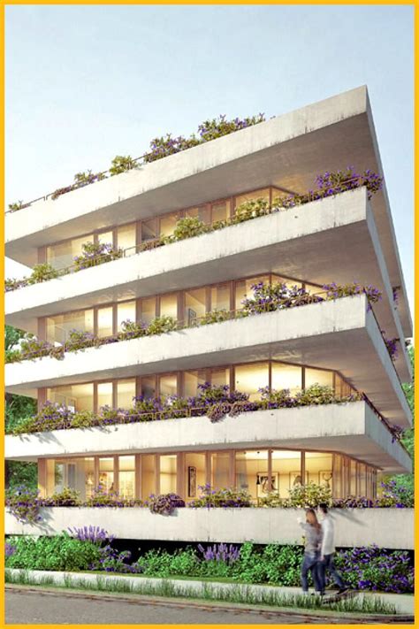 Visualisierung Mehrfamilienhaus mit begrünten Terrassen ...