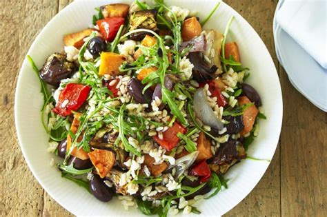 They both made for a quick dinner that packs so much flavor and what i love is, since the vegetables. Roast Vegetable Rice Salad Recipe - Taste.com.au