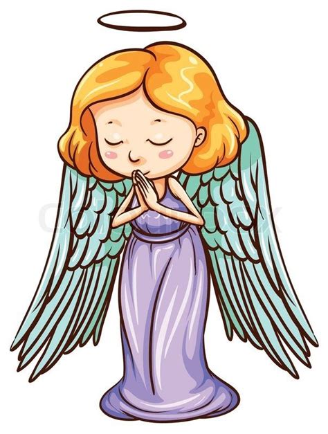 Stock Vector Of Illustration Of An Angel Praying On A White Background