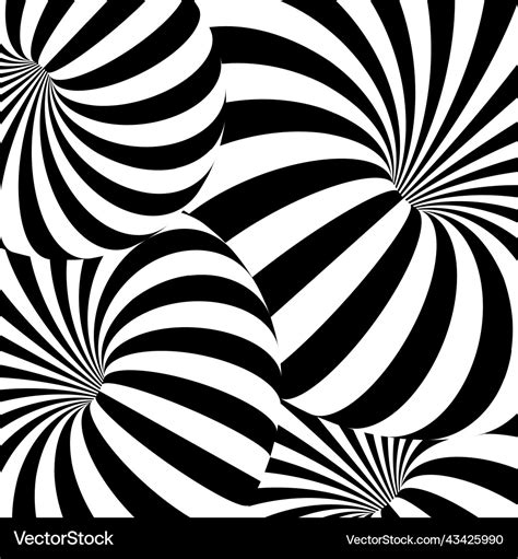 Black And White Optical Illusion Abstract Vector Image