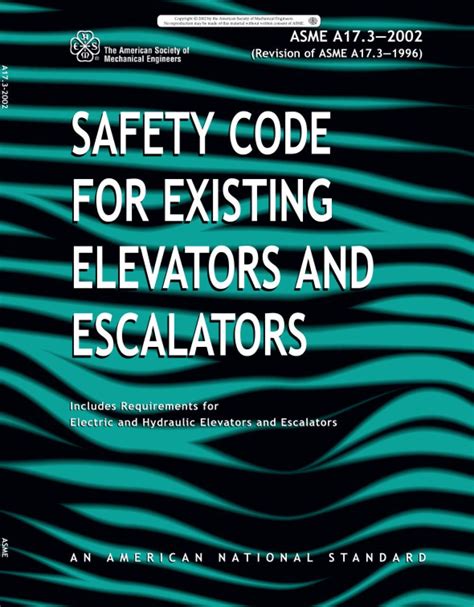 Ansiasme A173 2002 Safety Code For Existing Elevators And Escalators