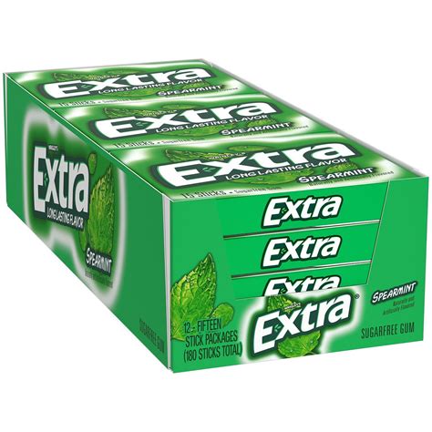 Extra Spearmint Sugar Free Gum 15 Count 12 Packs