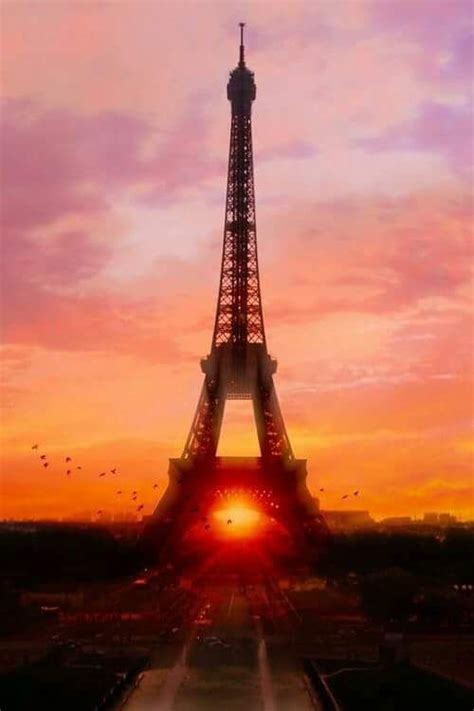 Sunset In Paris Eiffel Tower Paris Cute Wallpapers