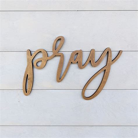 Pray Sign Pray Word Cutout 12 Thick Wooden Letters Etsy