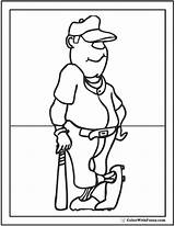 Baseball Coloring Printable Leaning Bat Colorwithfuzzy sketch template