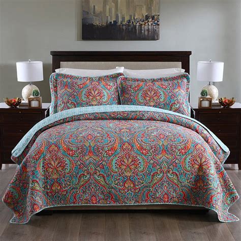 Newlake Cotton Bedspread Quilt Sets Reversible Patchwork Coverlet Set