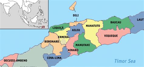 Sweden switzerland syria taiwan tajikistan tanzania thailand timor leste togo tokelau tonga transnistria trinidad and tobago tunisia turkey turkmenistan turks and caicos islands tuvalu uganda ukraine united arab emirates united kingdom united states united states virgin islands. Map of the districts of Timor-Leste | Download Scientific Diagram