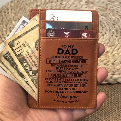 Engraved Minimalist Wallet For Dad Ritavitastore Dad Cards