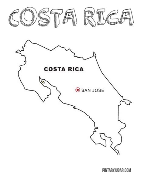 Dibujos De Mapa De Costa Rica 1 Para Colorear Para Colorear Pintar E