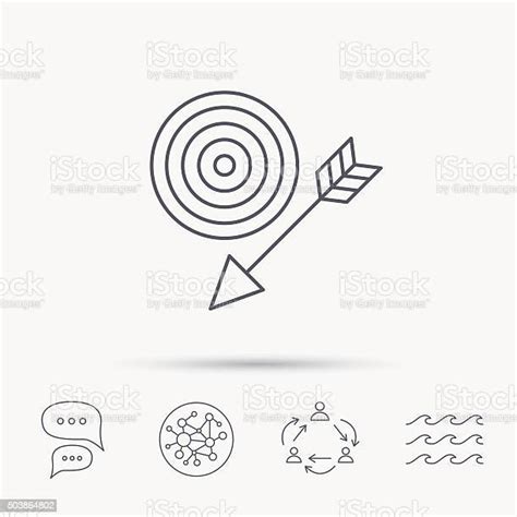Target With Arrow Icon Dart Aim Sign Stock Illustration Download