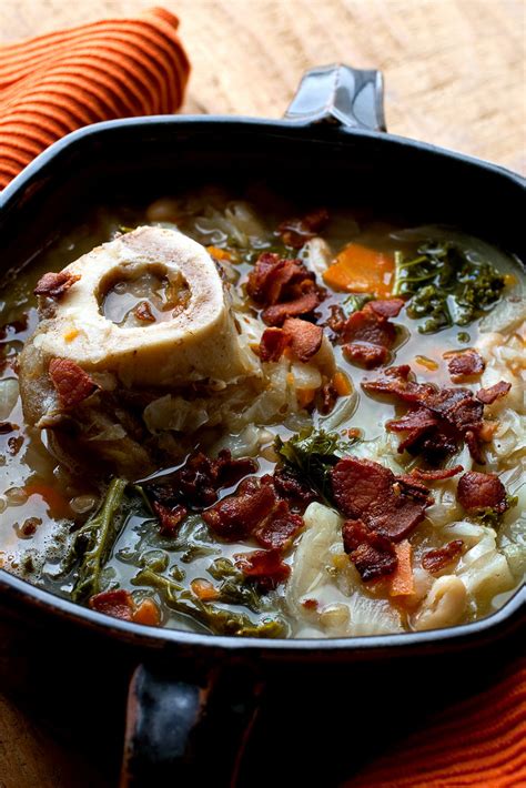 This healthy ham and cabbage soup is a mix of carrots, celery, bell pepper, onion, cabbage and ham, all simmered together in a savory broth. Bean Soups and Stews in 2020 | Ham bone soup recipes, Bone ...