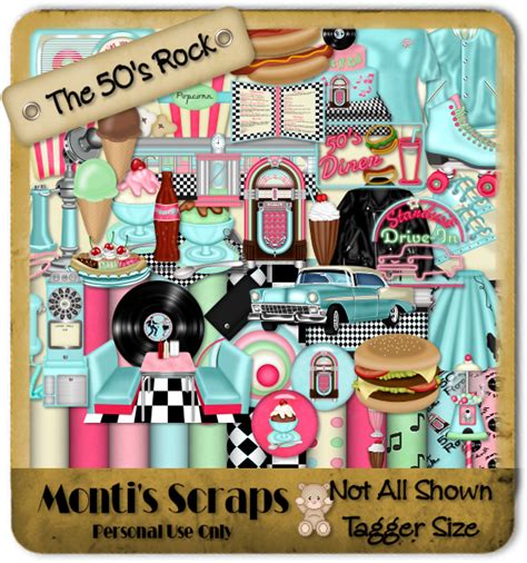 Montis Pixel Playground The 50s Rock Ptu Scrap Kit